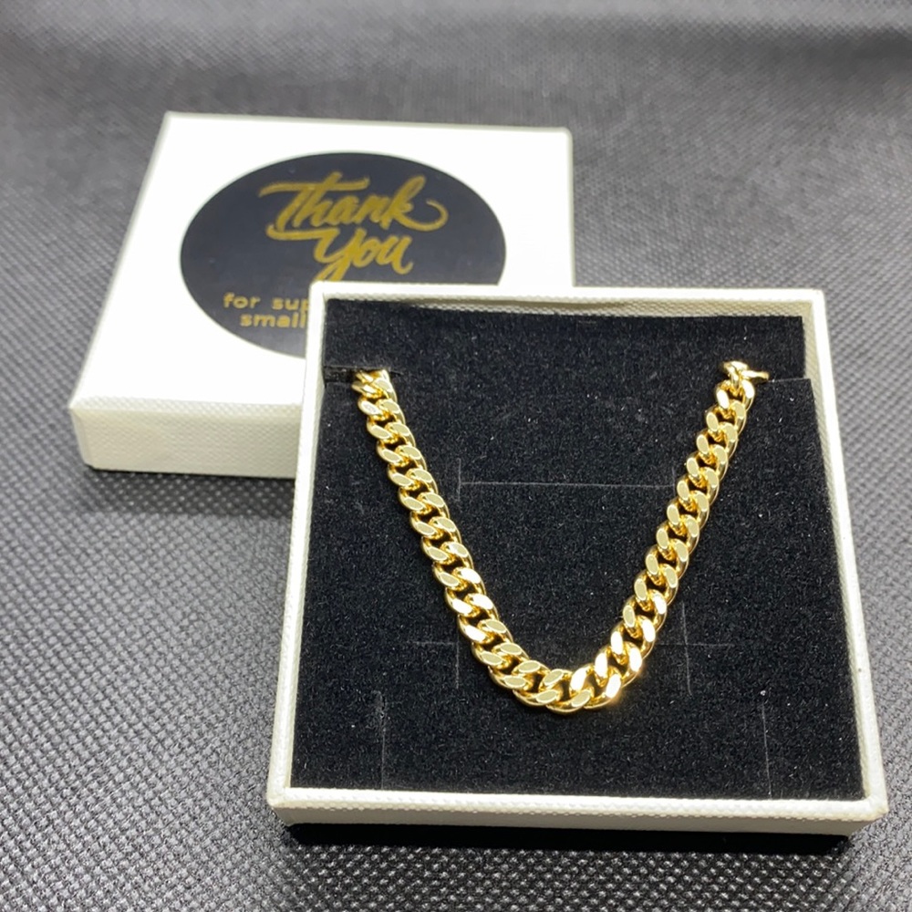 5mm 18K Gold Plated Cuban Link Bracelet